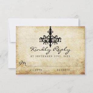 The Vintage Chandelier Wedding Collection RSVP Card