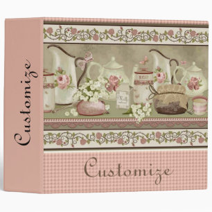 Thé vintage de pêche et Classeur de recettes Roses