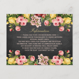 The Vintage Floral Chalkboard Wedding Collection Enclosure Card