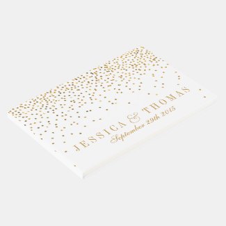 The Vintage Glam Gold Confetti Wedding Collection Guest Book