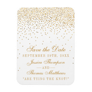 The Vintage Glam Gold Confetti Wedding Collection Magnet