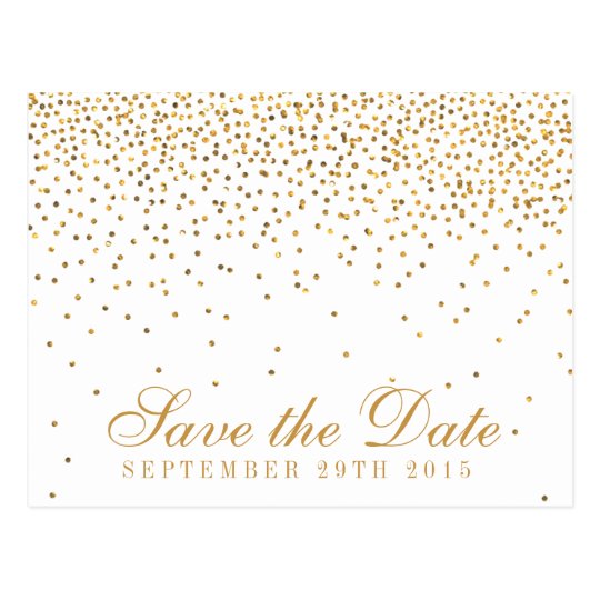 The Vintage Glam Gold Confetti Wedding Collection Postcard