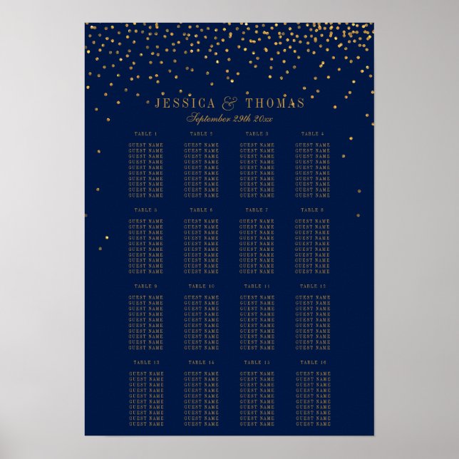 The Vintage Glam Gold Confetti Wedding Collection Poster (Front)