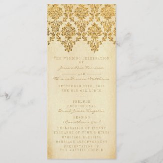 The Vintage Glam Gold Damask Wedding Collection Program