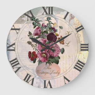 The Vintage Lady Vase + Monogram Large Clock