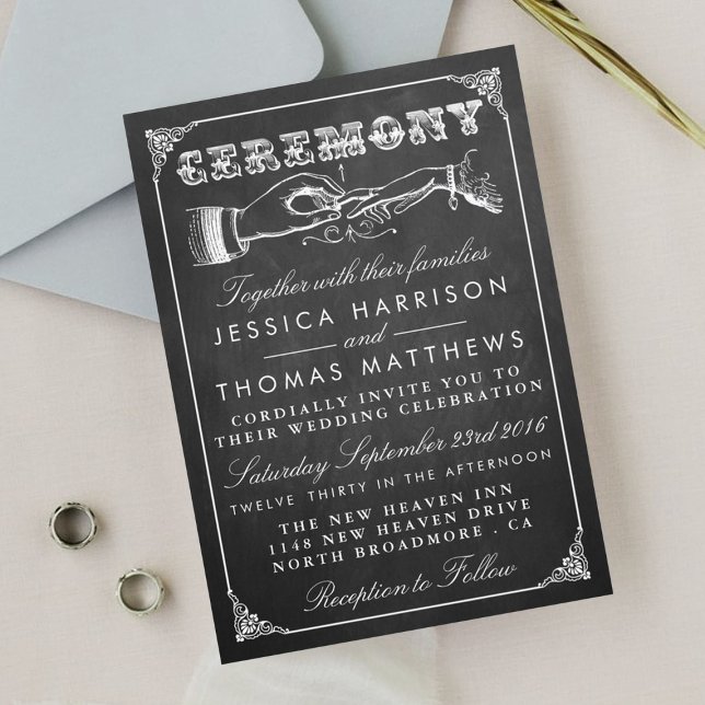 The Vintage Marriage Chalkboard Wedding Collection Invitation (Creator Uploaded)
