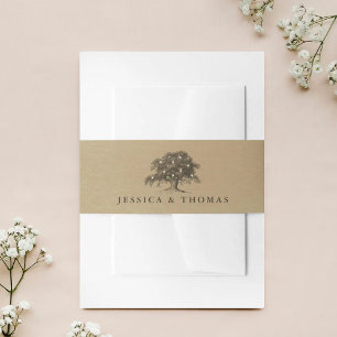 The Vintage Old Oak Tree Wedding Collection Invitation Belly Band