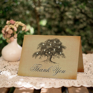 The Vintage Old Oak Tree Wedding Collection Thank You Card