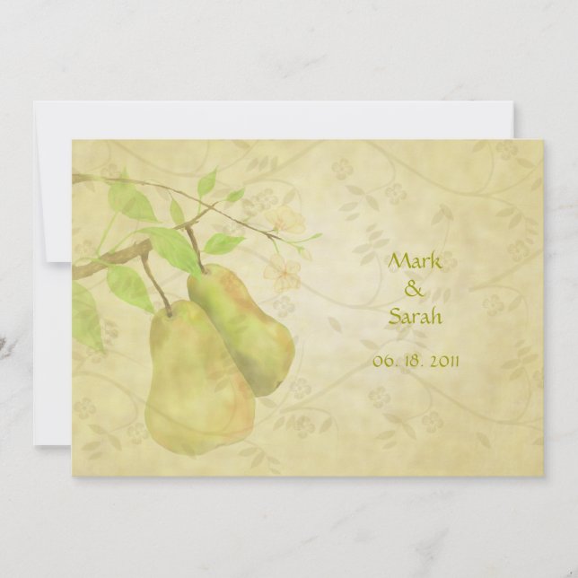 The Vintage Perfect Pear Invitation (Front)
