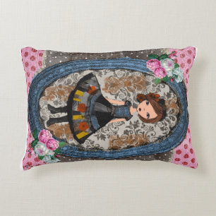 The Violet Paper Doll: A Tale of Plum & Petals Accent Pillow
