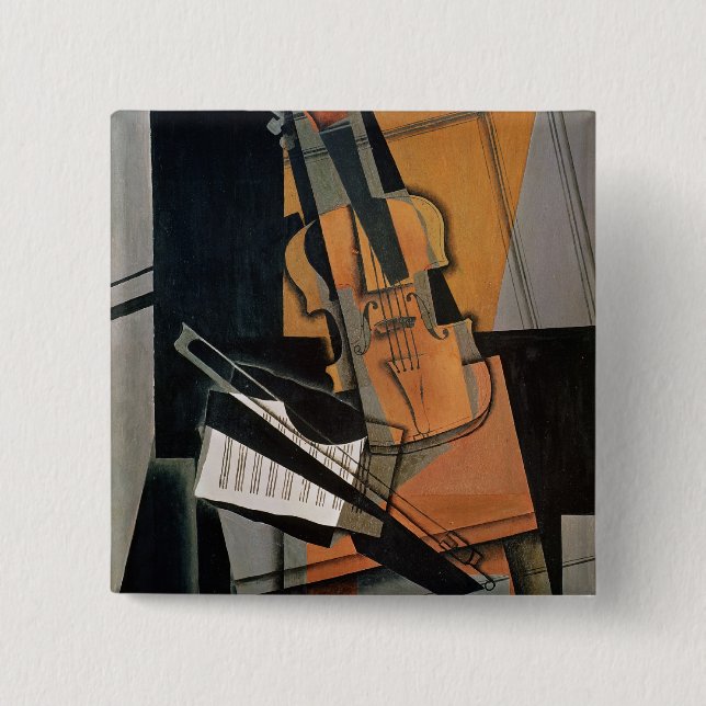The Violin, 1916 2 Inch Square Button (Front)