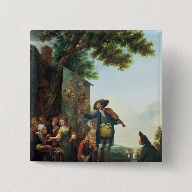 The Violinist 2 Inch Square Button (Front)