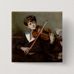 The Violinist 2 Inch Square Button