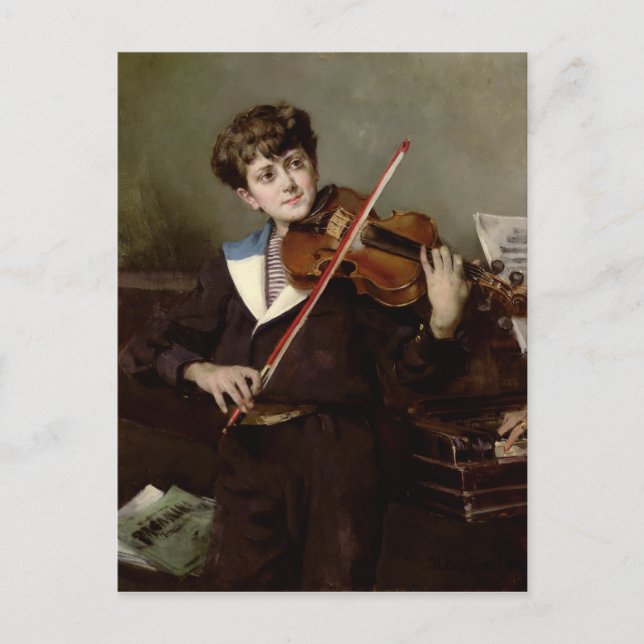 The Violinist Postcard (Front)