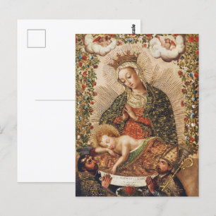 The Virgin Adoring the Christ Child at Christmas Postcard