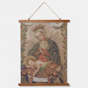 The Virgin Adoring the Christ Child Christmas Hanging Tapestry