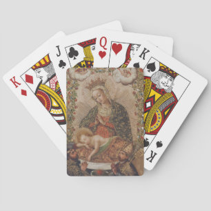 The Virgin Adoring the Christ Child Christmas Playing Cards