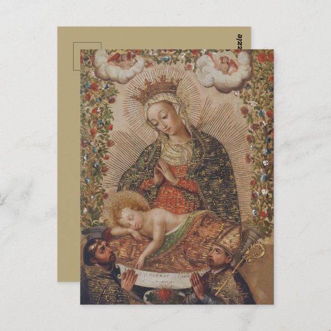 The Virgin Adoring the Christ Child Christmas Postcard (Front/Back)