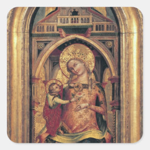 The Virgin and Child, 1372 Square Sticker