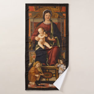 “The Virgin and Child” art bath towel