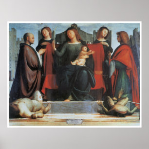 The Virgin and Child Enthroned... Poster