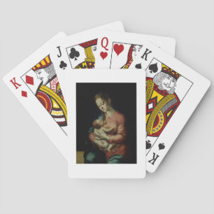 The Virgin and Child (oil on panel) Playing Cards