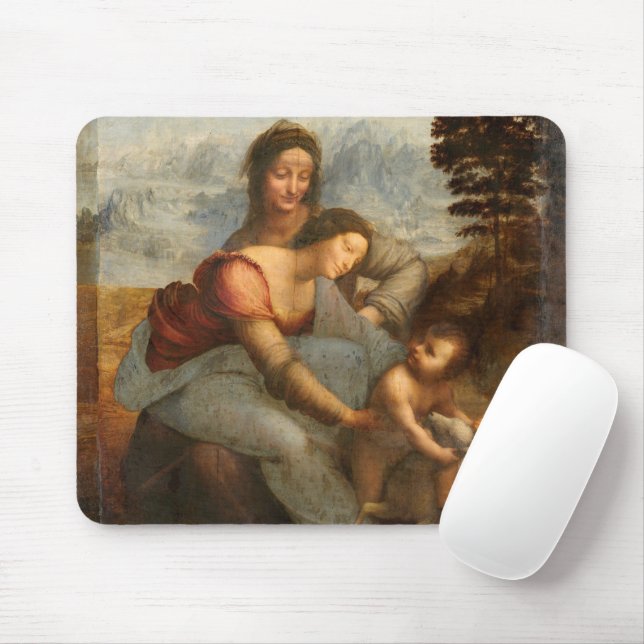 The Virgin and Child Saint Anne Leonardo da Vinci Mouse Pad (With Mouse)