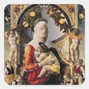 The Virgin and Child Surrounded by Eight Square Sticker