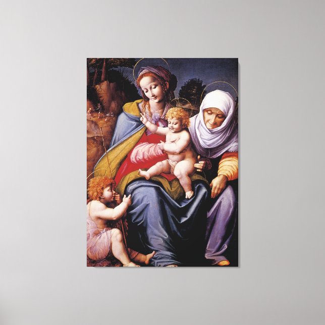 The Virgin and Child with Saint Elizabeth Canvas Print (Front)