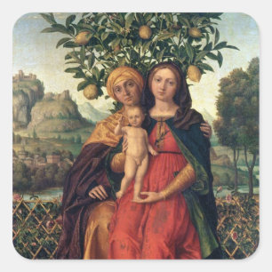 The Virgin and Child with St Anne, 1510-18 Square Sticker