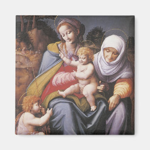 The Virgin and Child with St Elizabeth Magnet