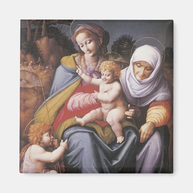 The Virgin and Child with St Elizabeth Magnet (Front)