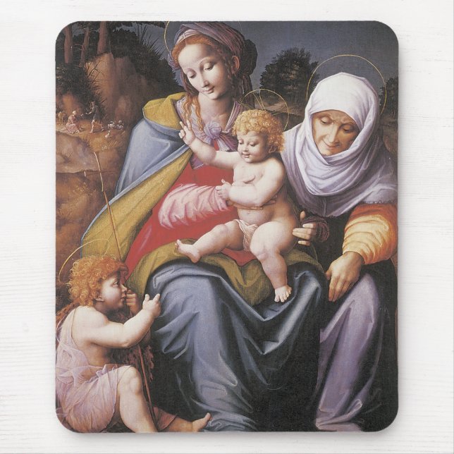 The Virgin and Child with St Elizabeth Mouse Pad (Front)