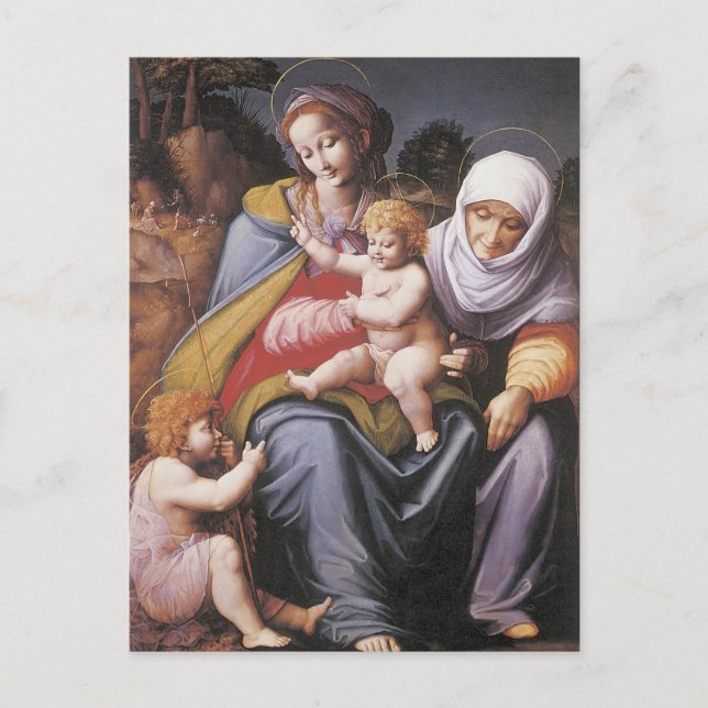 The Virgin and Child with St Elizabeth Postcard (Front)