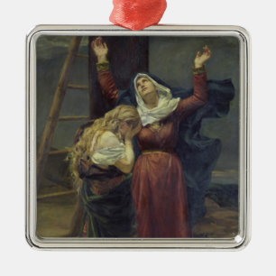 The Virgin at the Foot of the Cross Metal Ornament