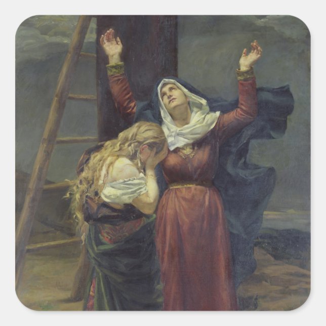 The Virgin at the Foot of the Cross Square Sticker (Front)