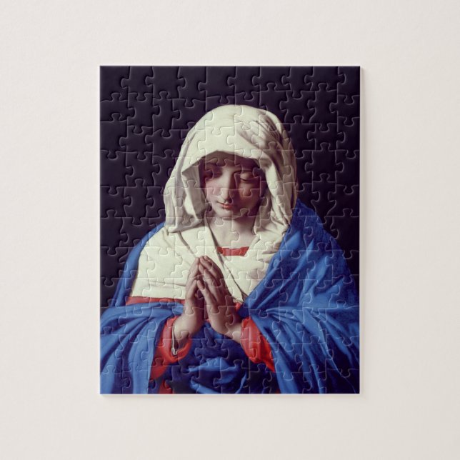 The Virgin in Prayer, 1640-50 (oil on canvas) Jigsaw Puzzle (Vertical)