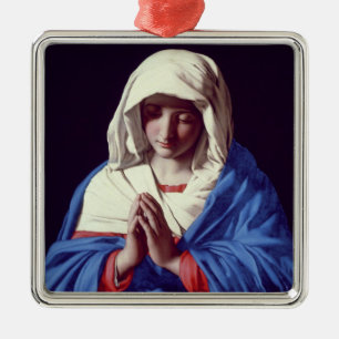 The Virgin in Prayer, 1640-50 (oil on canvas) Metal Ornament