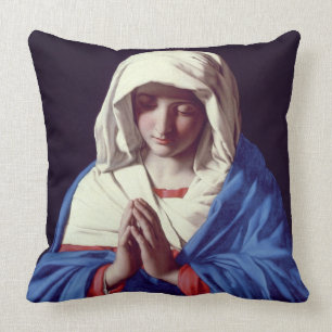 The Virgin in Prayer, 1640-50 (oil on canvas) Throw Pillow