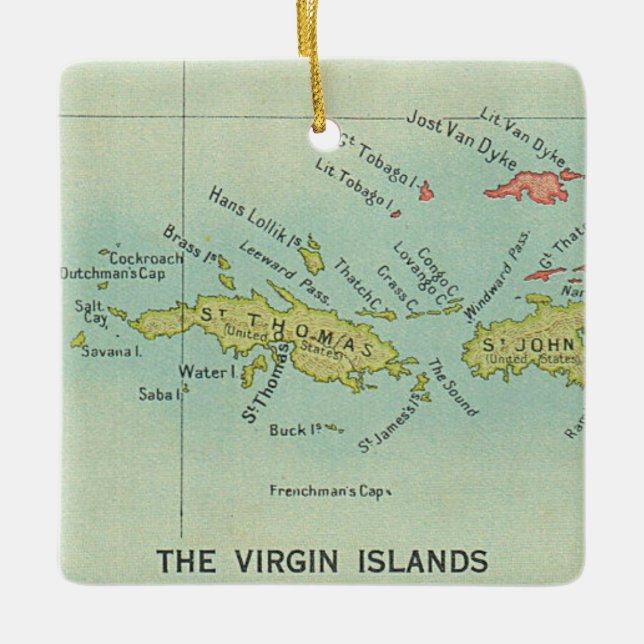 The Virgin Islands Ceramic Ornament (Front)