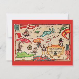 The Virgin Islands Map Postcard