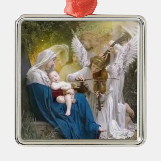 The Virgin Mary and Baby Jesus  Metal Ornament (Front)
