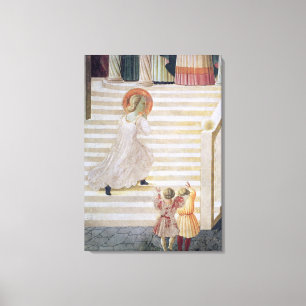The Virgin Mary ascending the staircase Canvas Print