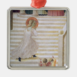 The Virgin Mary ascending the staircase Metal Ornament