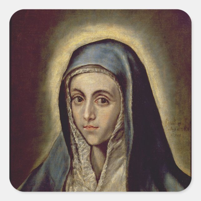The Virgin Mary, c.1594-1604 Square Sticker (Front)