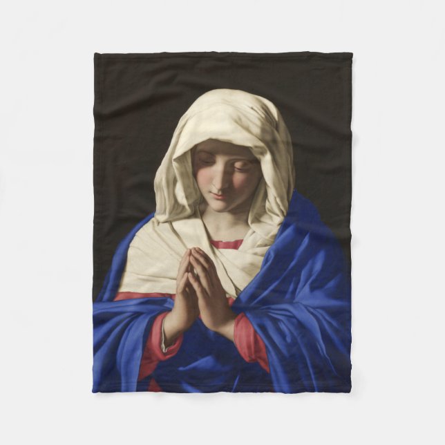 The Virgin Mary in Prayer Fleece Blanket (Front)