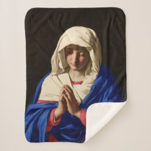 The Virgin Mary in Prayer Sherpa Blanket