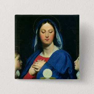 The Virgin of the Host, 1866 2 Inch Square Button
