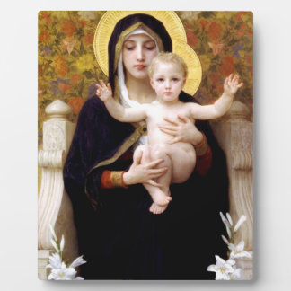 THE VIRGIN OF THE LILIES BY WILLIAM BOUGUEREAU PLAQUE