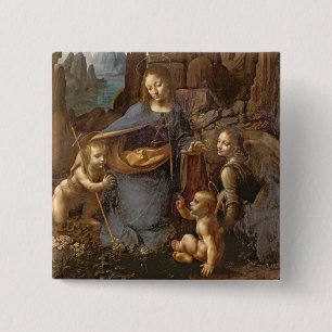 The Virgin of the Rocks 2 Inch Square Button
